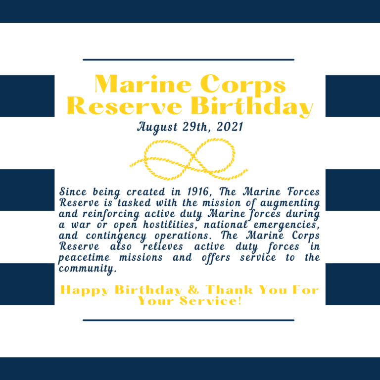 Happy 105th Birthday to The Marine Corps Reserve! Patriot Fund